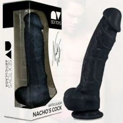 pene articulado de nacho vidal negro 24 cm