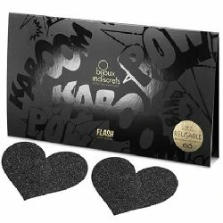 Pezoneras flash forma corazon negros bijoux 3