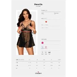picardias heartia babydoll negro - detalle 3