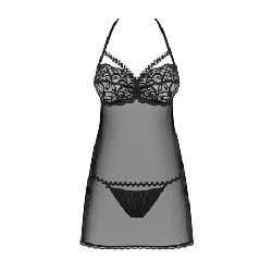picardias joylace babydoll semi transparente negro - detalle 3