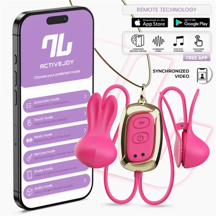 Pinzas Para Pezones Con Vibracion Control Y Collar Con App - detalle 2