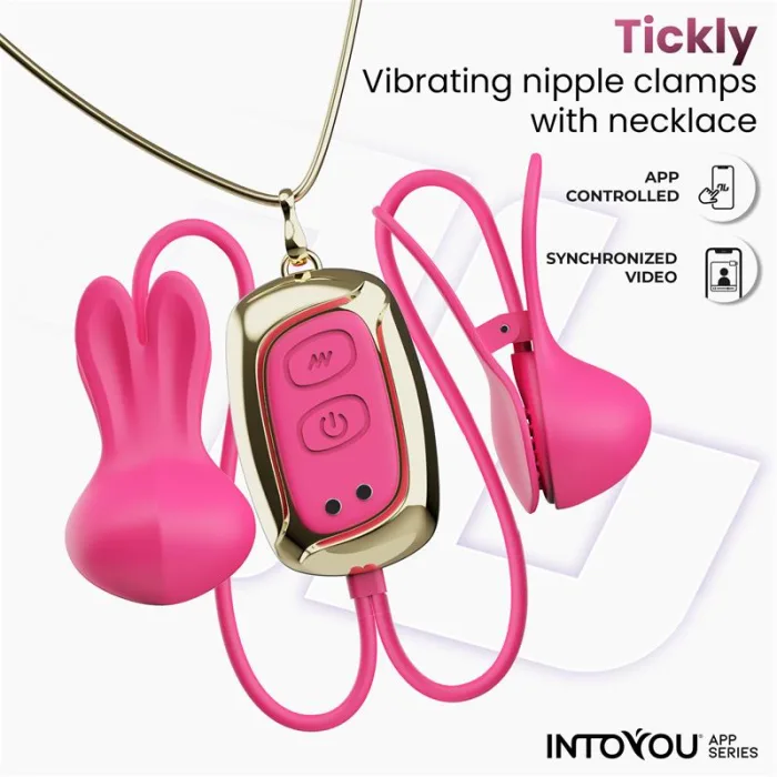 Pinzas Para Pezones Con Vibracion Control Y Collar Con App - detalle 3