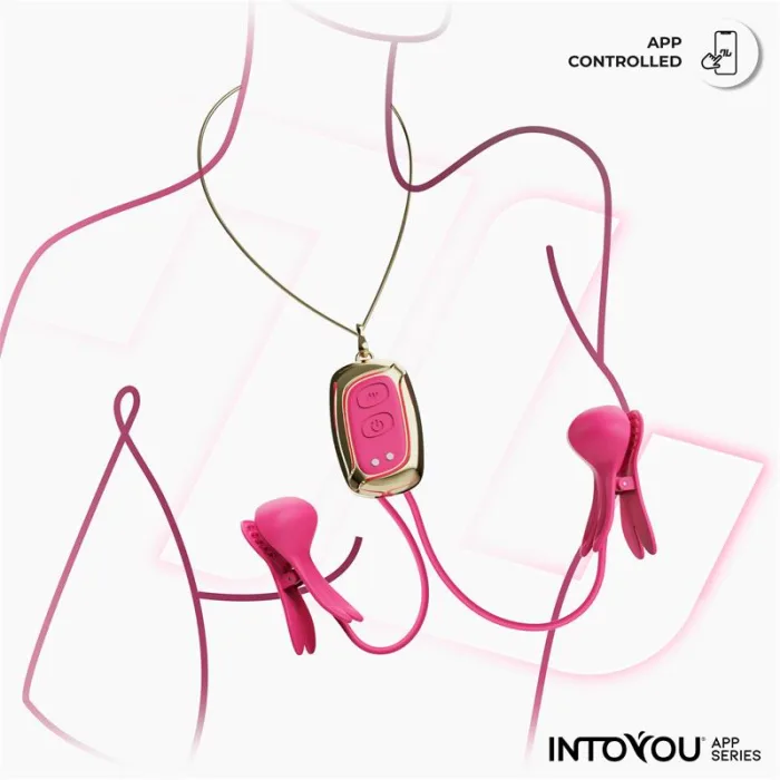 Pinzas Para Pezones Con Vibracion Control Y Collar Con App - detalle 4