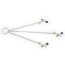 pinzas para pezones y clitoris con cadena metal - detalle 3