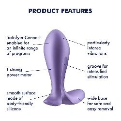 plug anal con vibracion app satisfyer connect intensity morado - detalle 4