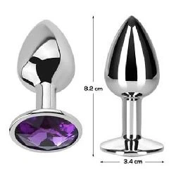 plug anal de alumimio con joya purpura talla m - detalle 3