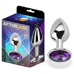 plug anal de alumimio con joya purpura talla m