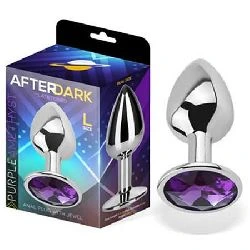 plug anal de aluminio con joya morada talla L