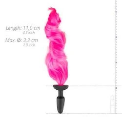plug anal de silicona con cola rosa - detalle 3