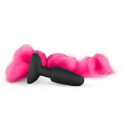 plug anal de silicona con cola rosa