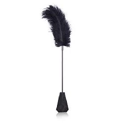 fusta con plumas y encaje 56 cm negro
