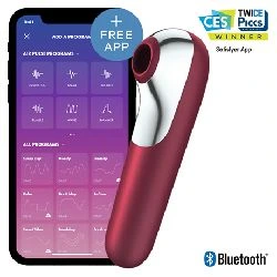 satisfyer dual love vibrador y succionador rojo - detalle 6