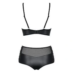 set 2 piezas sujetador y shorties negro letheria - detalle 4