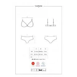 set 2 piezas sujetador y shorties negro letheria - detalle 5