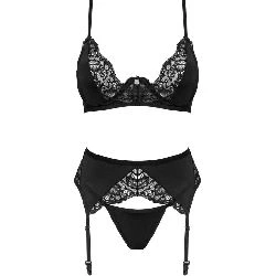 set 3 piezas lenceria obsessive negro - detalle 4