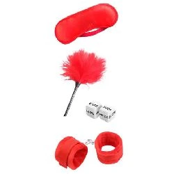 set de bondage para principiantes starters 4 piezas rojo - detalle 3