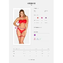 set de lenceria intima tanga sujetador gargantilla roja kissmas - detalle 4
