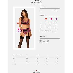 set de lenceria intima tanga sujetador liguero rosenty - detalle 3