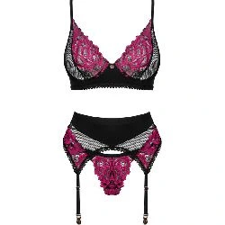 set de lenceria intima tanga sujetador liguero rosenty - detalle 5