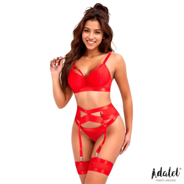Set Sujetador Tanga Ligas Con Liguero Audrey