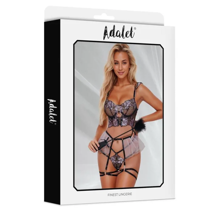 Set Sujetador Tanga Ligas Con Liguero Caroline - detalle 3