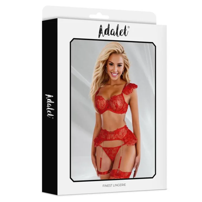 Set Sujetador Tanga Ligas Con Liguero Natalie - detalle 3