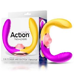 succionador y vibrador para parejas 3 in 1 two lovers usb