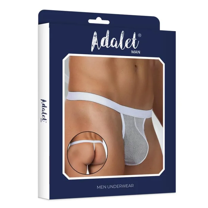 Tanga de Rejilla Blanco Titan para Hombre - detalle 3