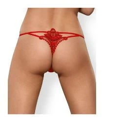 tanga con flor luiza thong rojo - detalle 2