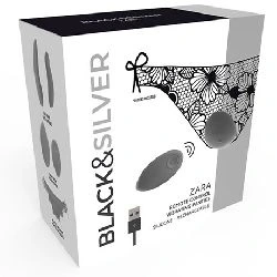 tanga vibrador control remoto con panty blacksilver - detalle 3