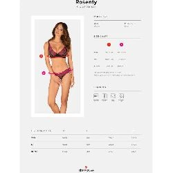tanga y sujetador negro y rosa rosenty obsessive - detalle 3