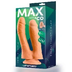 dildo doble realista 18cm natural twin