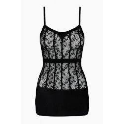 vestido d605 dress negro con transparencias - detalle 3