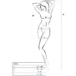 vestido de rejilla transparente rojo bodystocking passion - detalle 3