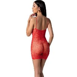 vestido de rejilla transparente rojo bodystocking passion - detalle 5