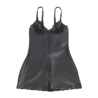 vestido negro de cuero con cremallera varias tallas - detalle 4