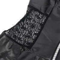 vestido sexy de cuero con cremallera negro - detalle 6
