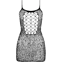 vestido sexy transparente con trasparencias negro - detalle 5