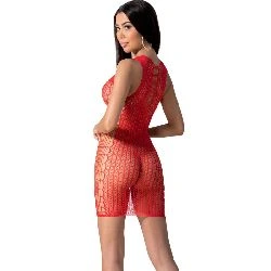 vestido transparente rojo con rejillas talla unica - detalle 4