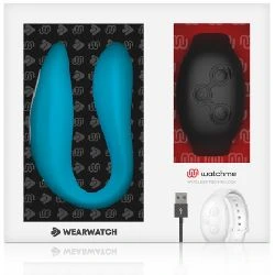 vibrador azul para pareja doble y control remoto negro - detalle 6