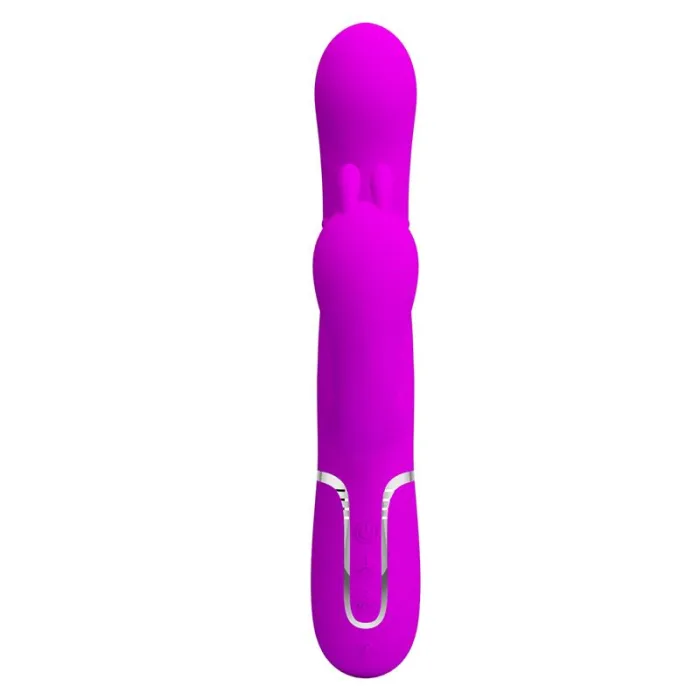 Vibrador con Bolas Rotadoras y Cadena Anal Morado - detalle 3