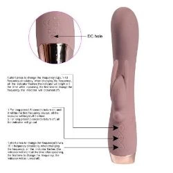 vibrador con conejito rampante de silicona con usb mie 12 cm - detalle 2