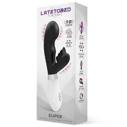 vibrador con conejito rampante negro sliper - detalle 2