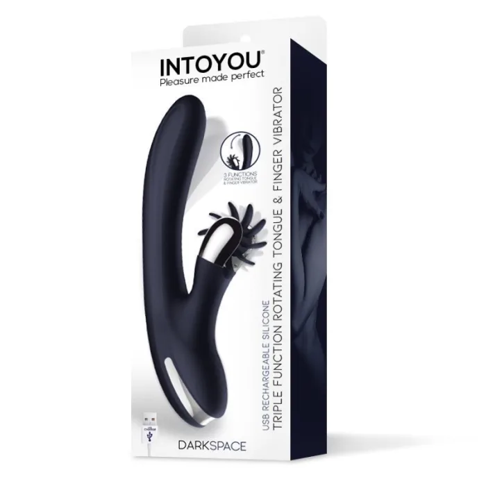 Vibrador con Lenguas Rotadora y Movimiento Finger Azul - detalle 5