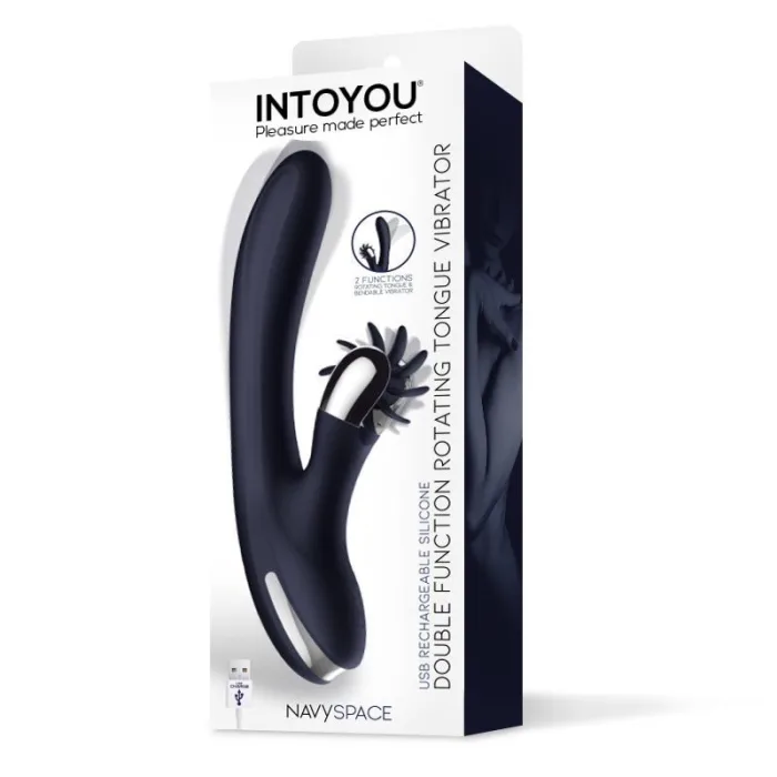 Vibrador con Lenguas Rotadoras Navyspace Azul - detalle 5