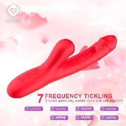 vibrador con succion y lengua flip flap 3 motores rojo - detalle 3