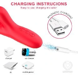 vibrador con succion y lengua flip flap 3 motores rojo - detalle 8