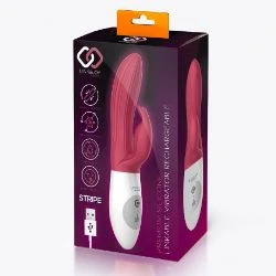 vibrador conejito rampante stripe con usb y lubricante regalo - detalle 4