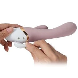 vibrador de 19 cm color nude de silicona y con usb huan - detalle 5