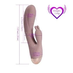vibrador de doble motor con conejito rampante de silicona 20 cm - detalle 8